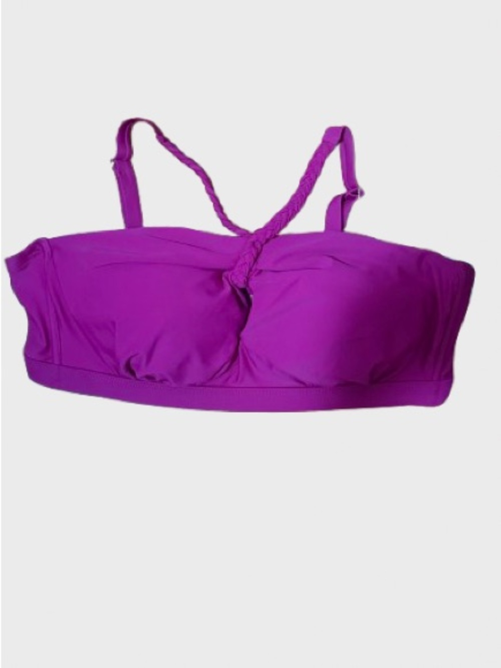Shade & Shore Bright Purple Bandeau Bikini Top with Braided Strap
